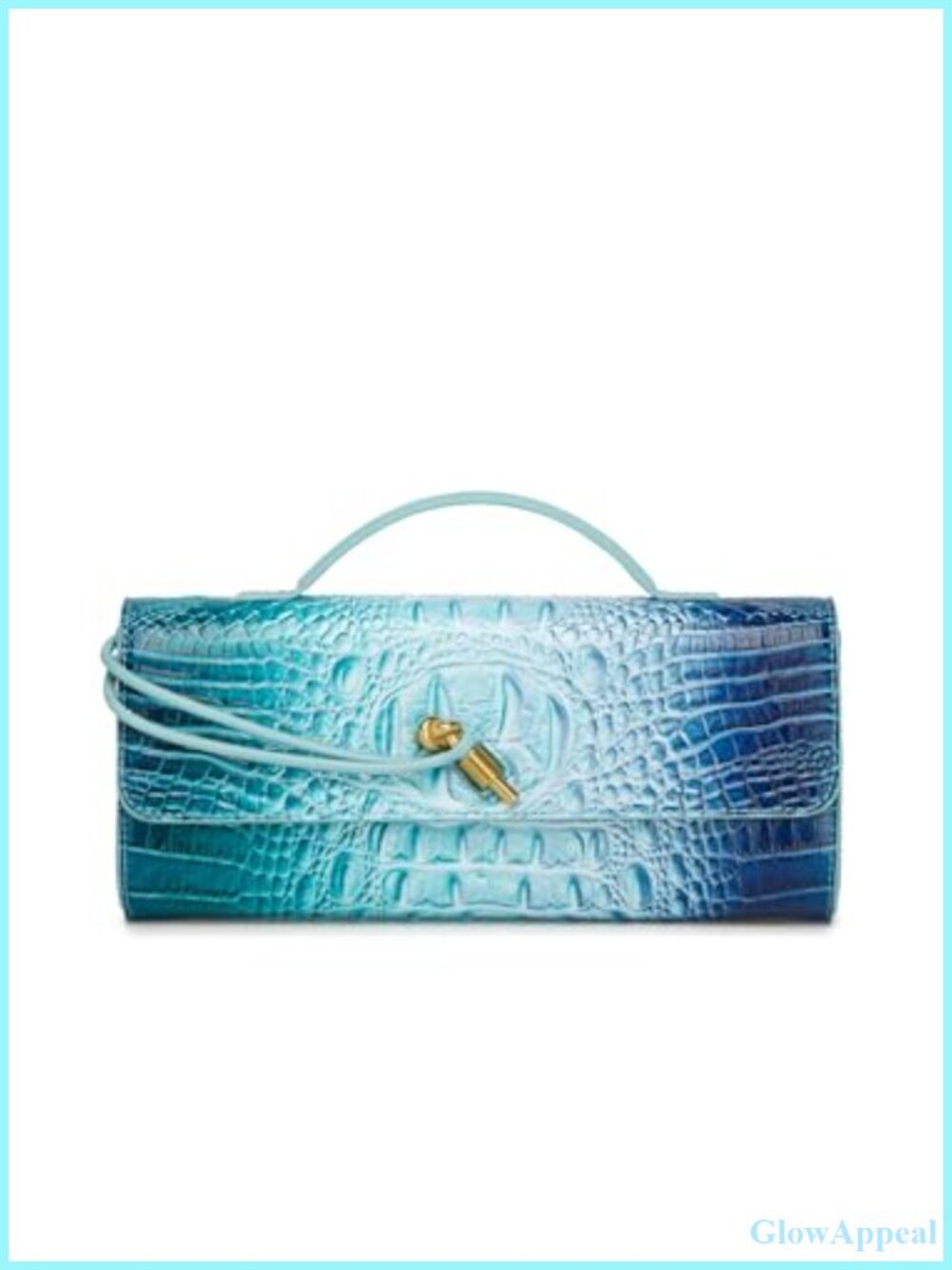 Vegan Leather Crocodile Clutch Crossbody Shoulder Bag